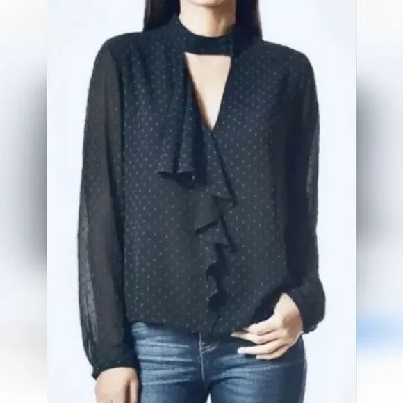 NWT Avec Les Filles Polyester Long Sleeve Blouse - Picture 2 of 8